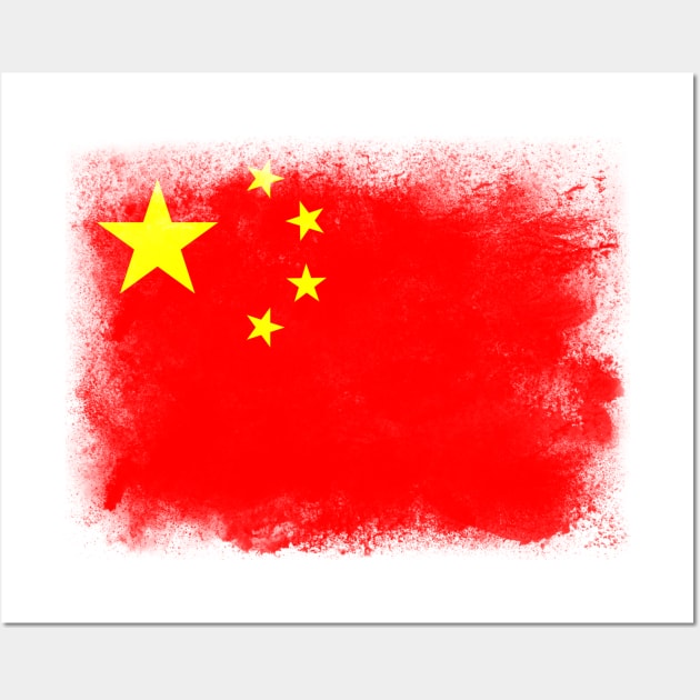 China flag isolated Wall Art by psychoshadow